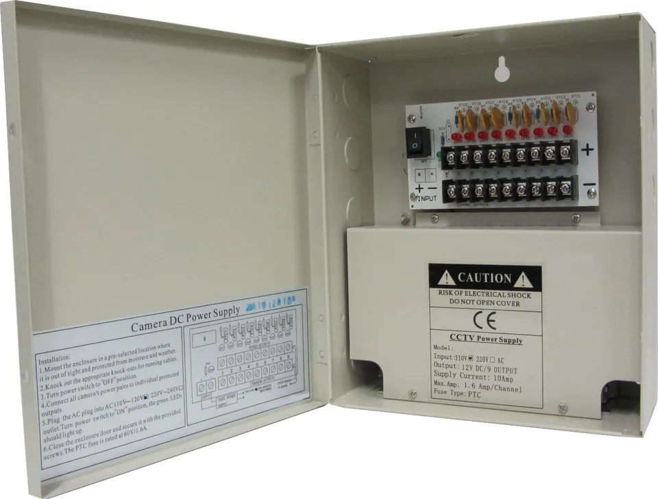 9Ch 10A PTC cctv security Camera Power Supply distr Box (image for) 9Ch 10A PTC cctv security Camera Power Supply distr Box
